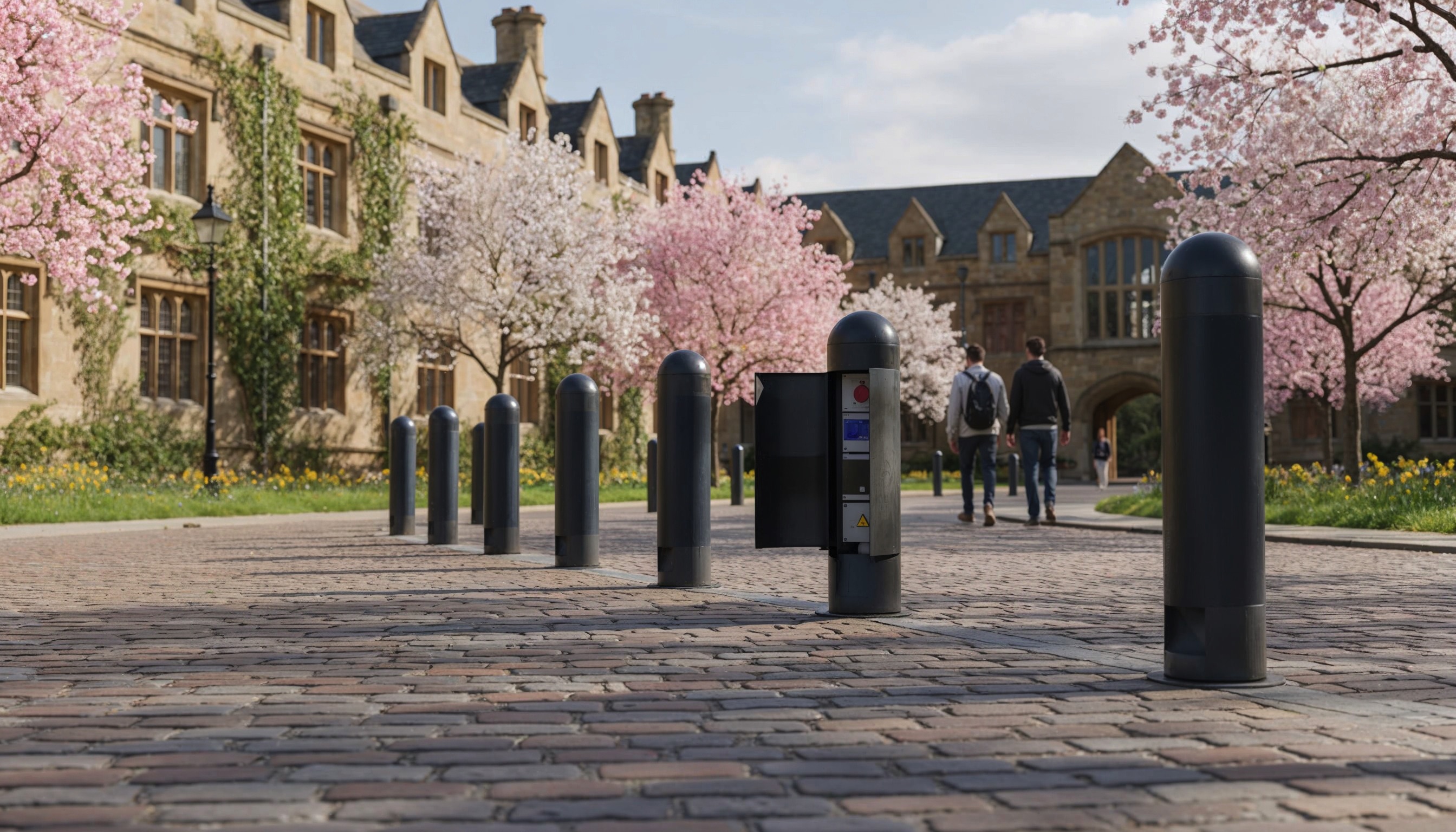 POWER BOLLARDS LOCATED ON UNIVERSITY CAMPUS